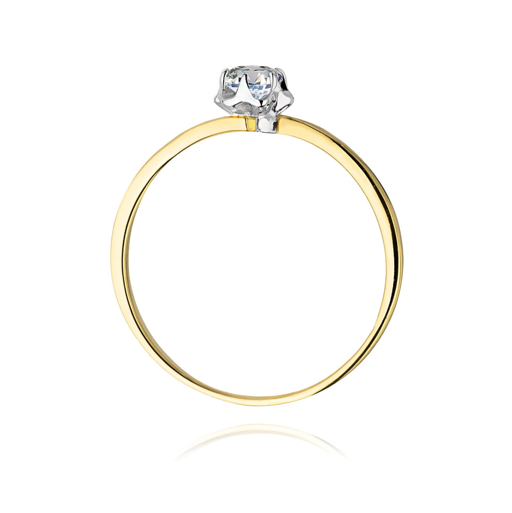 W232 Diamantový prsteň 0,10ct žlté zlato Au 585/1000 - 2