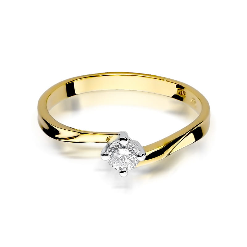 W243 Diamantový prsteň 0,20ct žlté zlato Au 585/1000 - 1