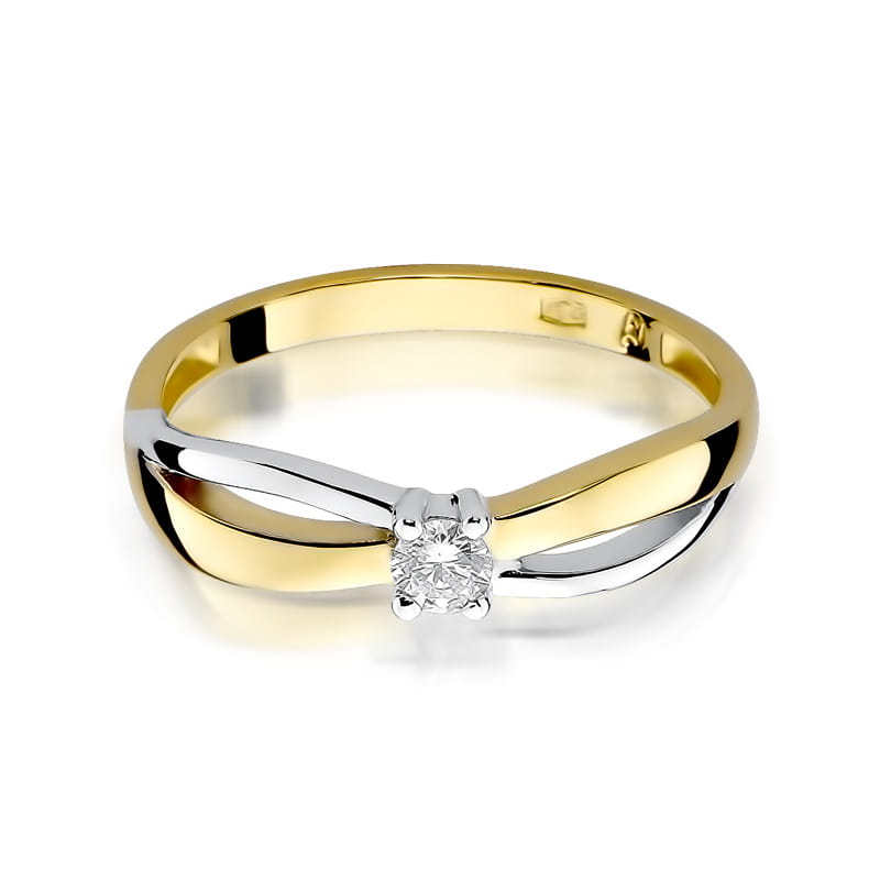 W248 Diamantový prsteň 0,10ct žlté zlato Au 585/1000 - 1