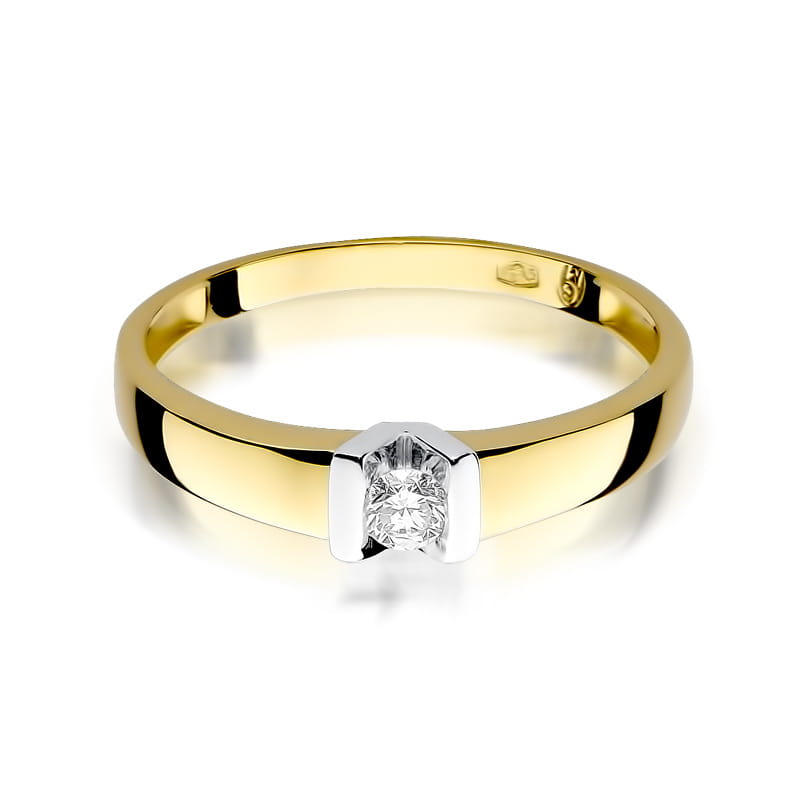 W249 Diamantový prsteň 0,10ct žlté zlato Au 585/1000 - 1