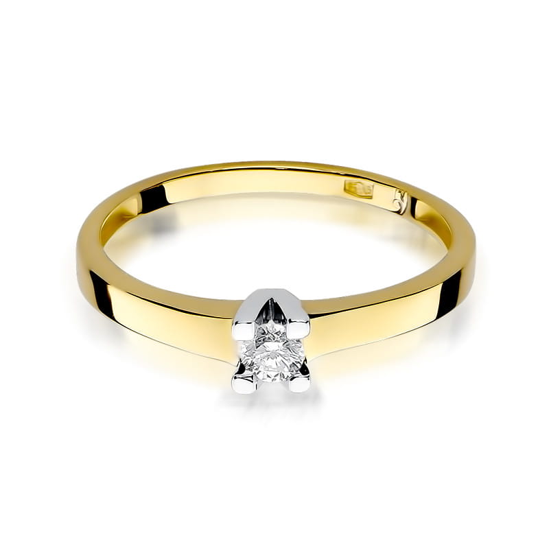 W252 Diamantový prsteň 0,12ct žlté zlato Au 585/1000 - 1