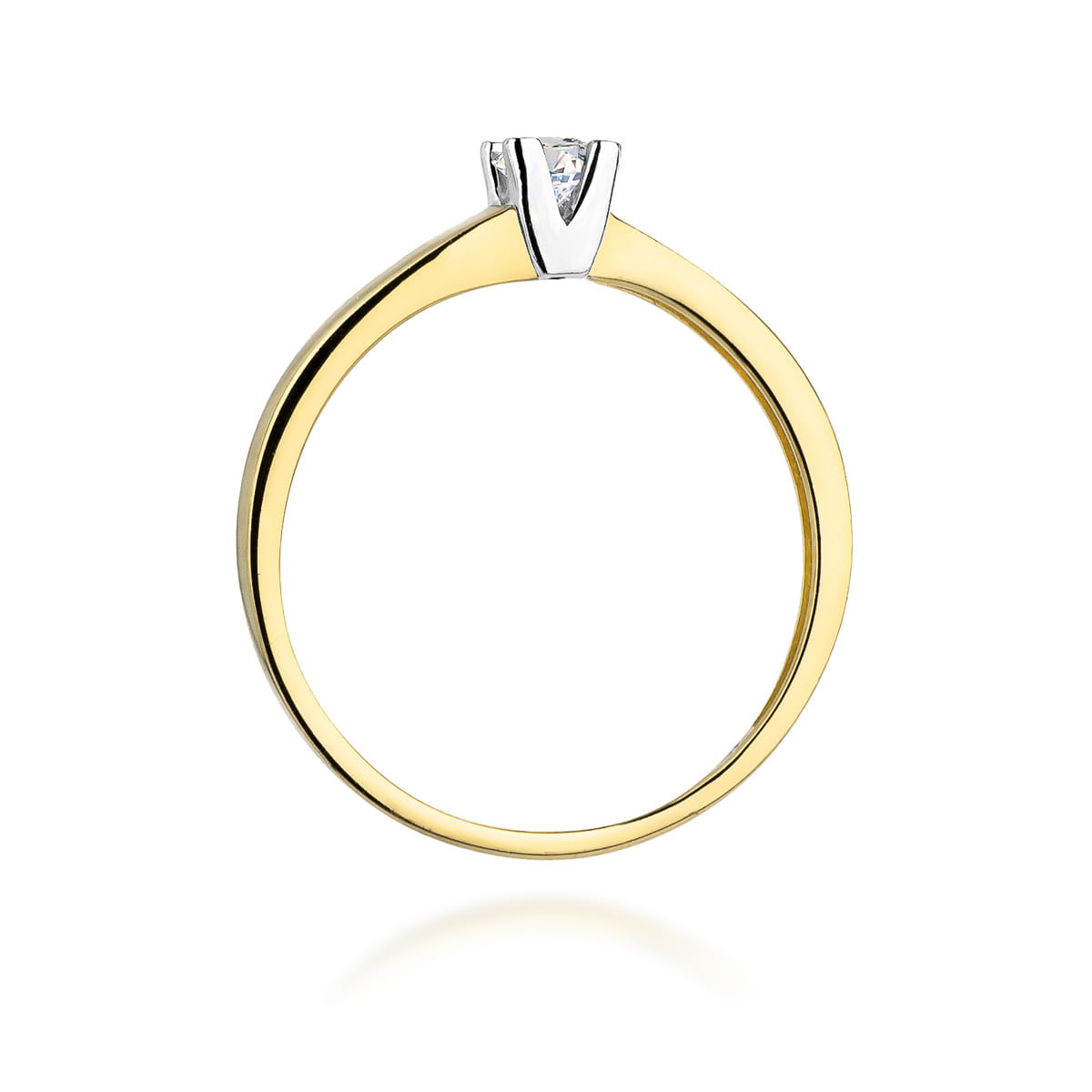 W252 Diamantový prsteň 0,12ct žlté zlato Au 585/1000 - 2