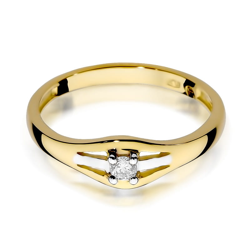 W254 Diamantový prsteň 0,10ct žlté zlato Au 585/1000 - 1