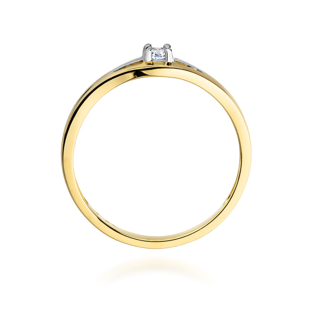 W254 Diamantový prsteň 0,10ct žlté zlato Au 585/1000 - 2