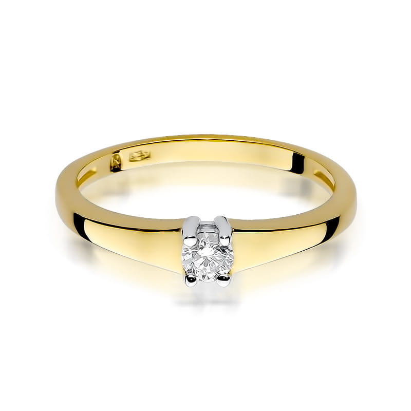 W257 Diamantový prsteň 0,15ct žlté zlato Au 585/1000 - 1