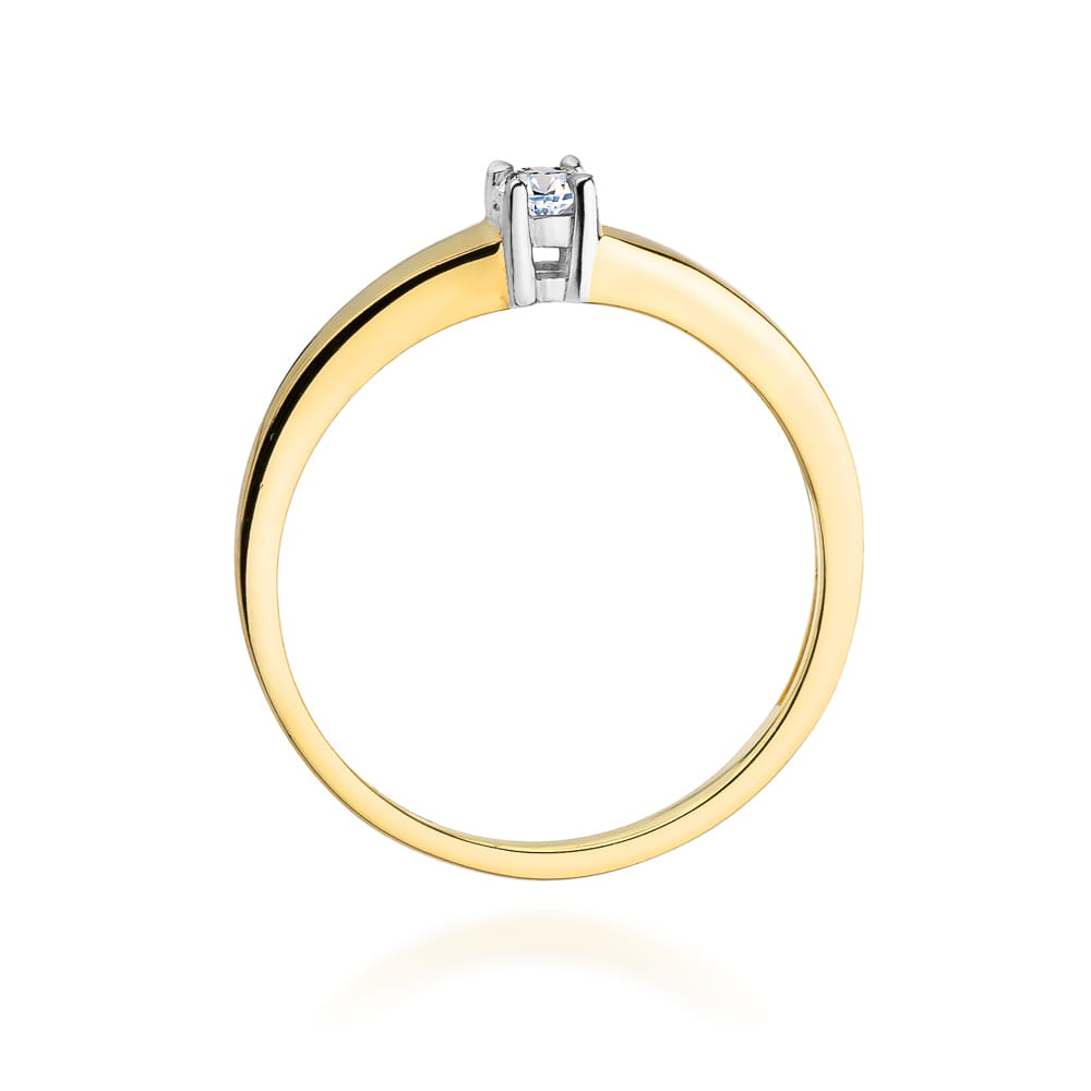 W257 Diamantový prsteň 0,15ct žlté zlato Au 585/1000 - 2