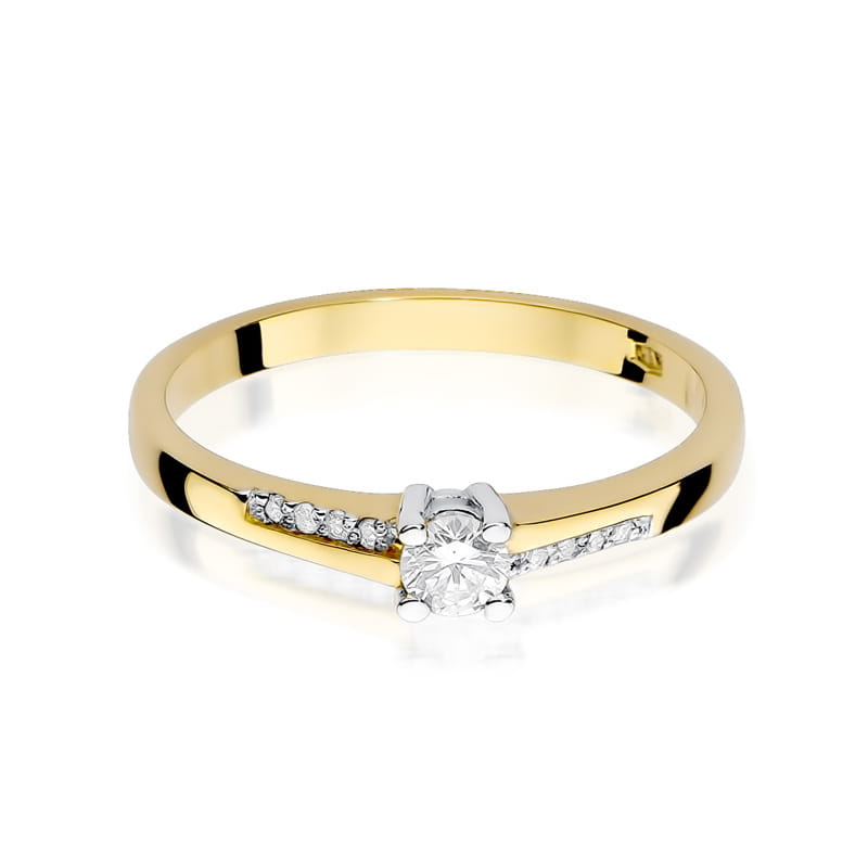W258 Diamantový prsteň 0,15ct žlté zlato Au 585/1000 - 1