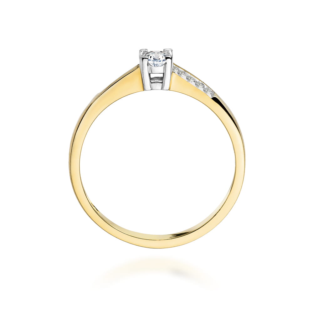 W258 Diamantový prsteň 0,15ct žlté zlato Au 585/1000 - 2