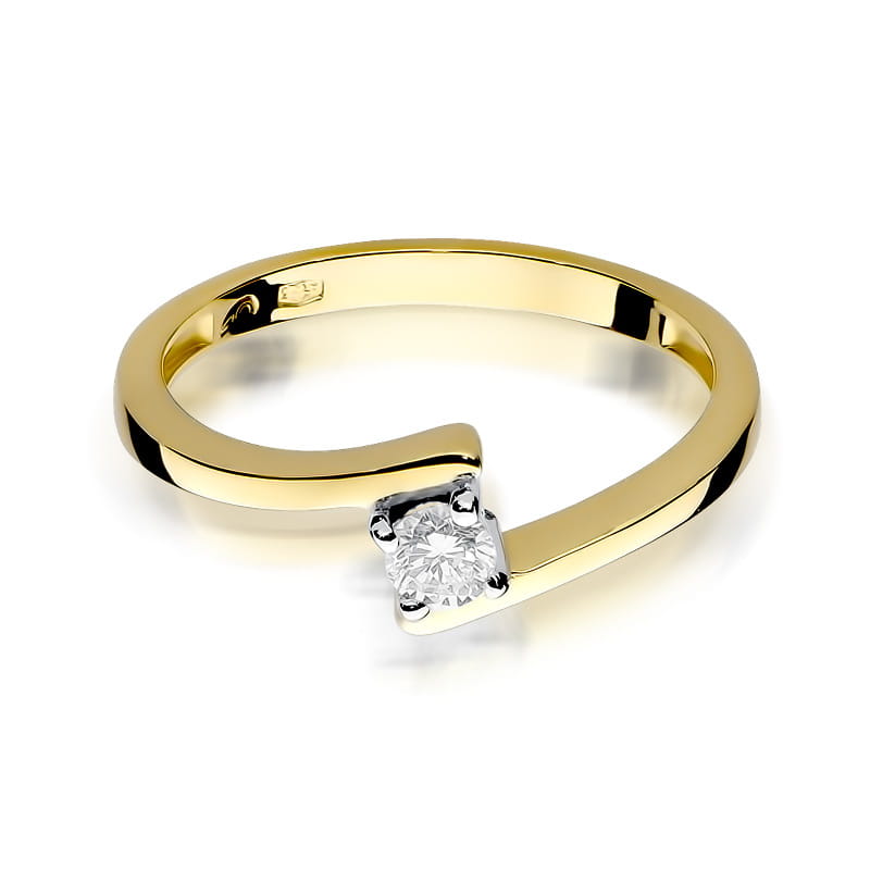 W260 Diamantový prsteň 0,15ct žlté zlato Au 585/1000 - 1