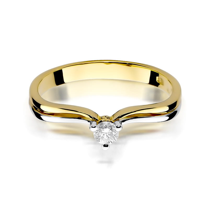 W261 Diamantový prsteň 0,15ct žlté zlato Au 585/1000 - 1