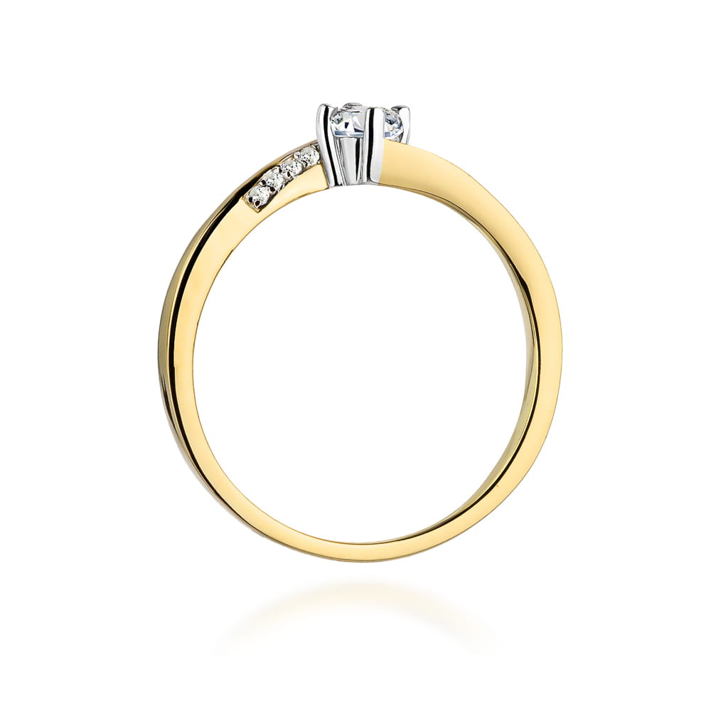 W262 Diamantový prsteň 0,15ct žlté zlato Au 585/1000 - 2