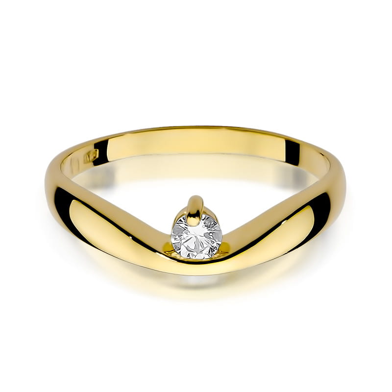 W263 Diamantový prsteň 0,15ct žlté zlato Au 585/1000 - 1