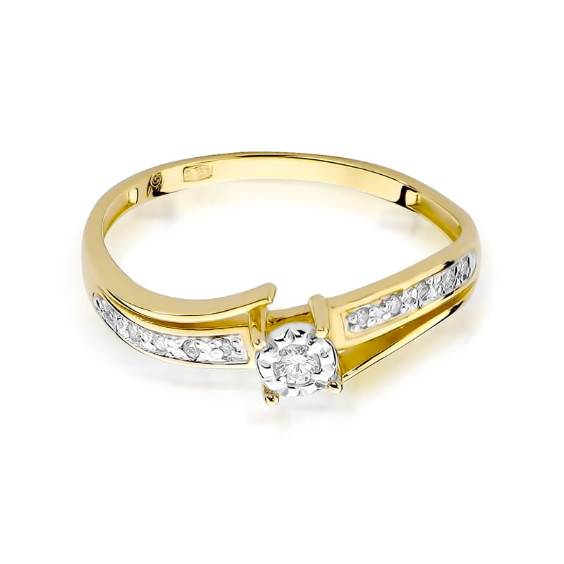 W269 Diamantový prsteň 0,05ct žlté zlato Au 585/1000 - 1