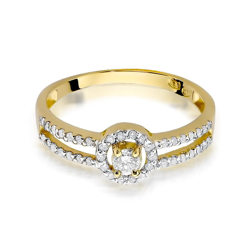 W272 Diamantový prsteň 0,10ct žlté zlato Au 585/1000 - 1