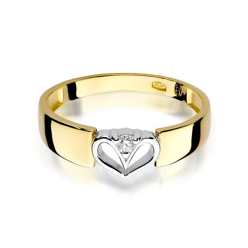 W279 Diamantový prsteň 0,04ct žlté zlato Au 585/1000 - 1