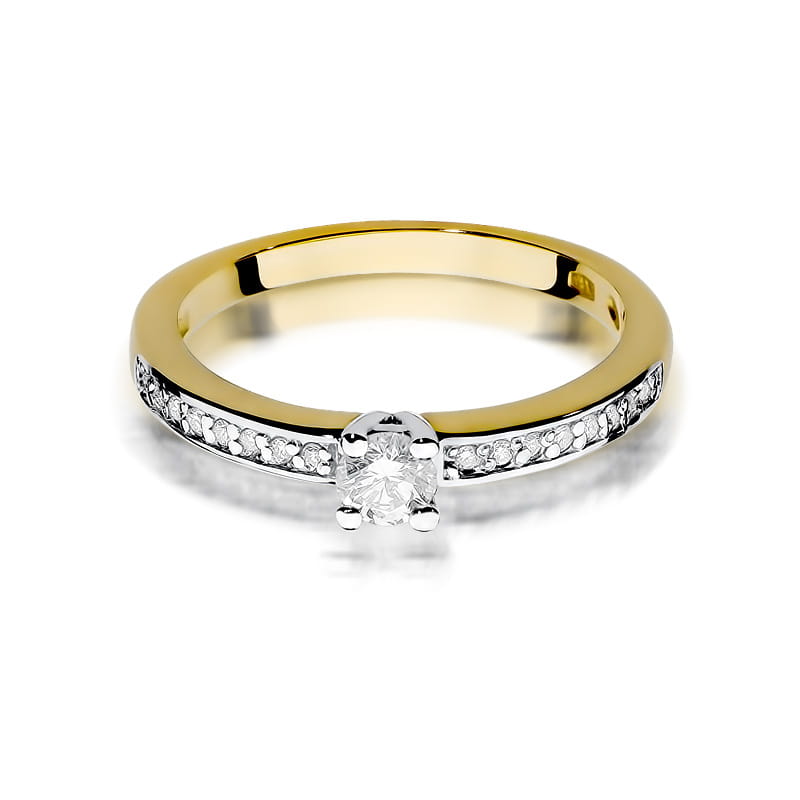 W288 Diamantový prsteň 0,20ct žlté zlato Au 585/1000 - 1