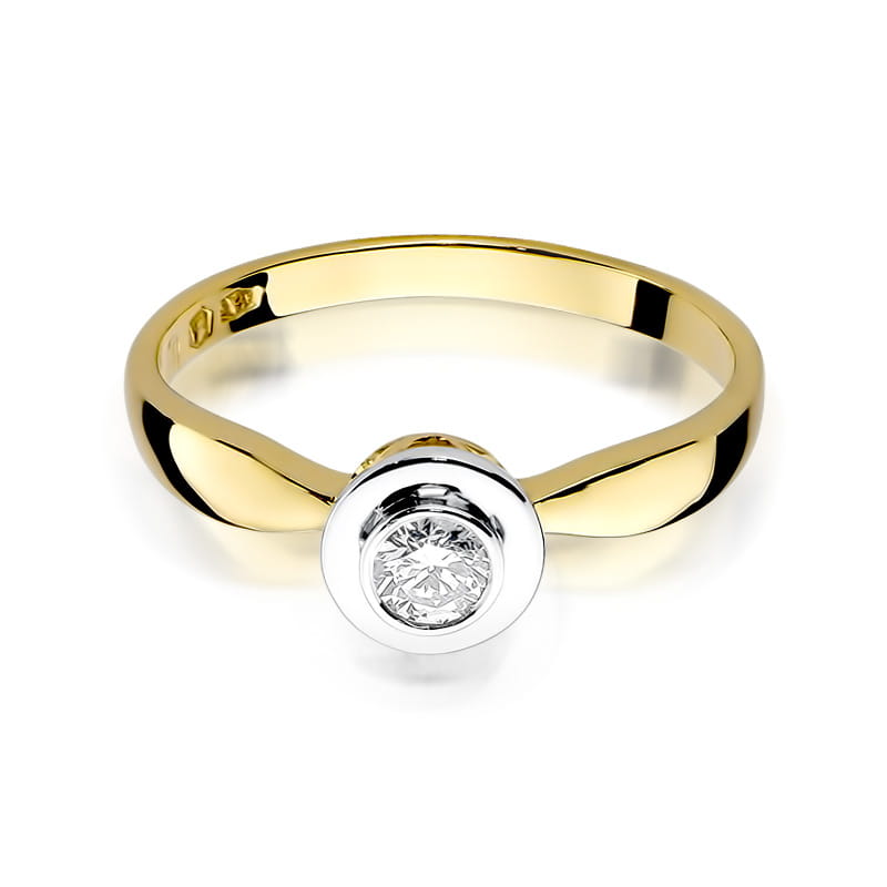 W294 Diamantový prsteň 0,15ct žlté zlato Au 585/1000 - 1