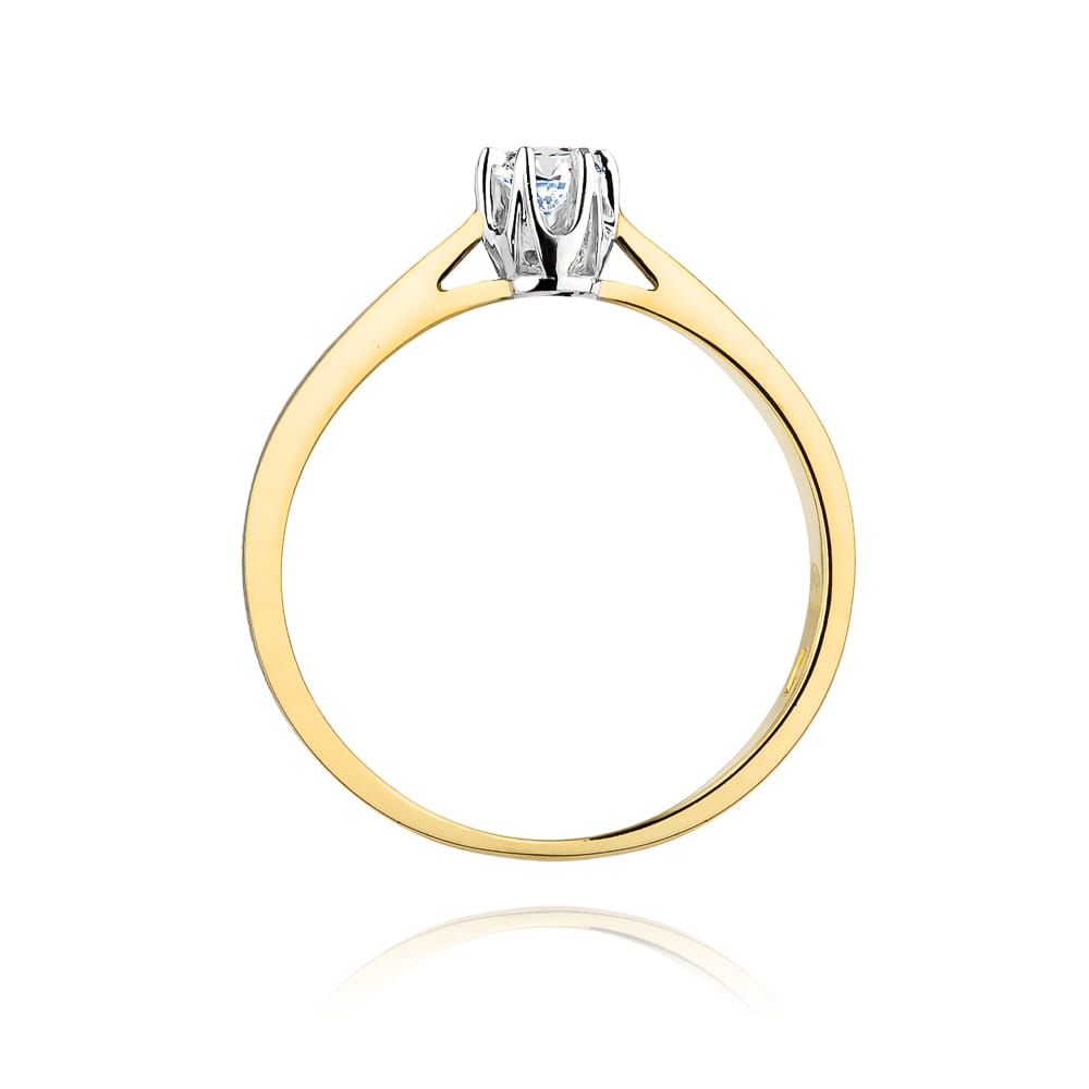 W295 Diamantový prsteň 0,12ct žlté zlato Au 585/1000 - 2