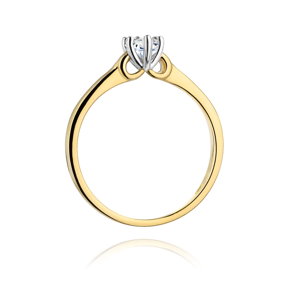 W296 Diamantový prsteň 0,25ct žlté zlato Au 585/1000 - 2