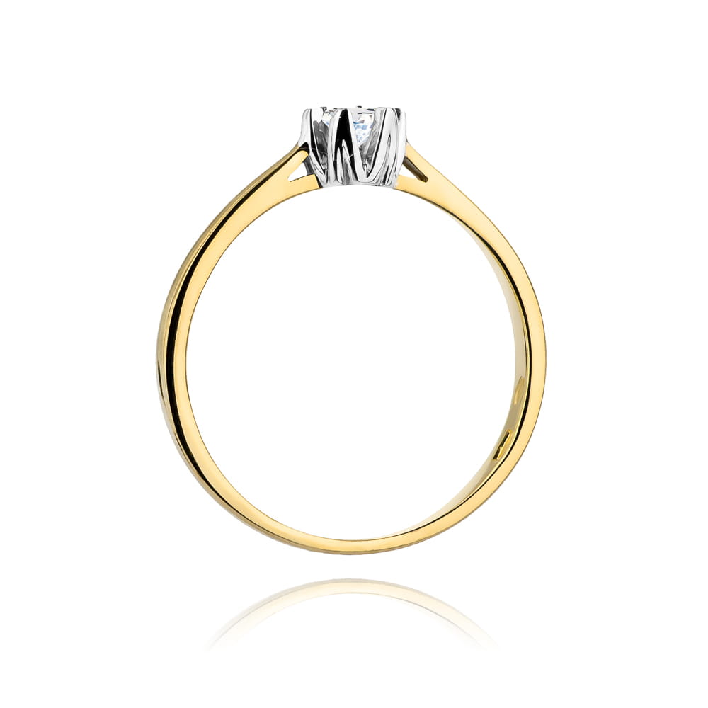 W299 Diamantový prsteň 0,12ct žlté zlato Au 585/1000 - 2