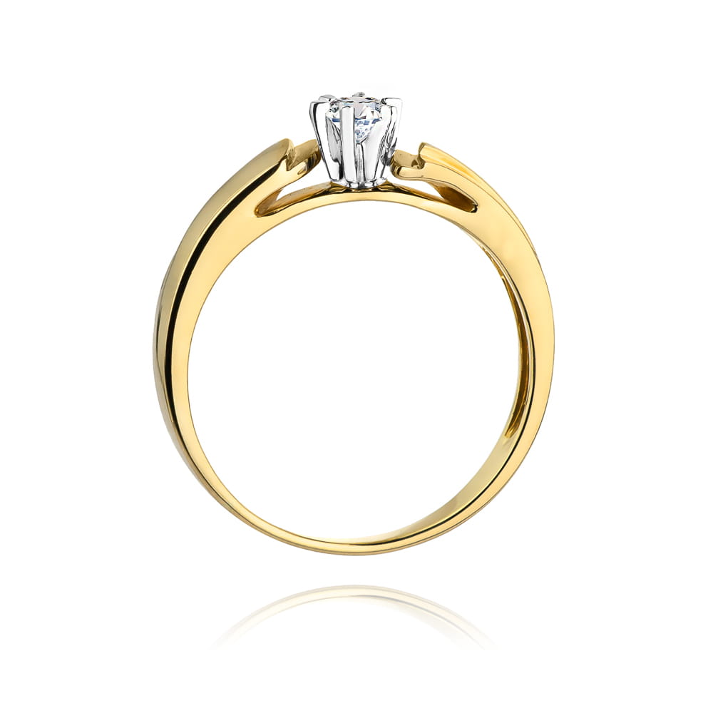W300 Diamantový prsteň 0,12ct žlté zlato Au 585/1000 - 2