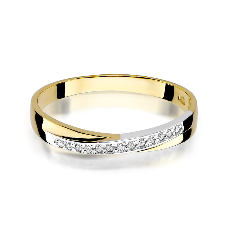 Prsteň W305 s diamantmi, žlté zlato Au 585/1000 - 1