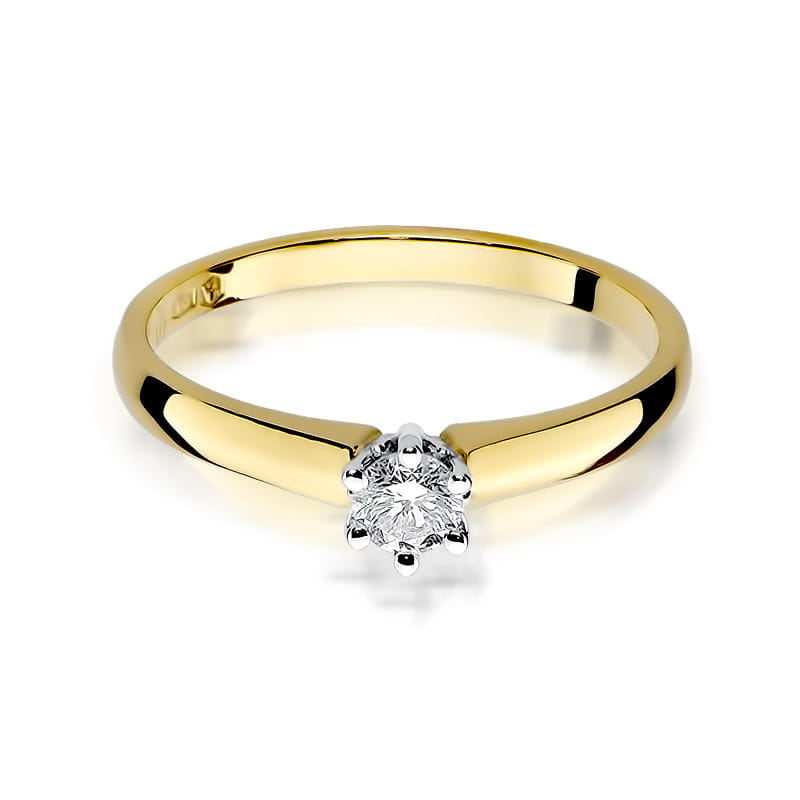 W317 Diamantový prsteň 0,20ct žlté zlato Au 585/1000 - 1
