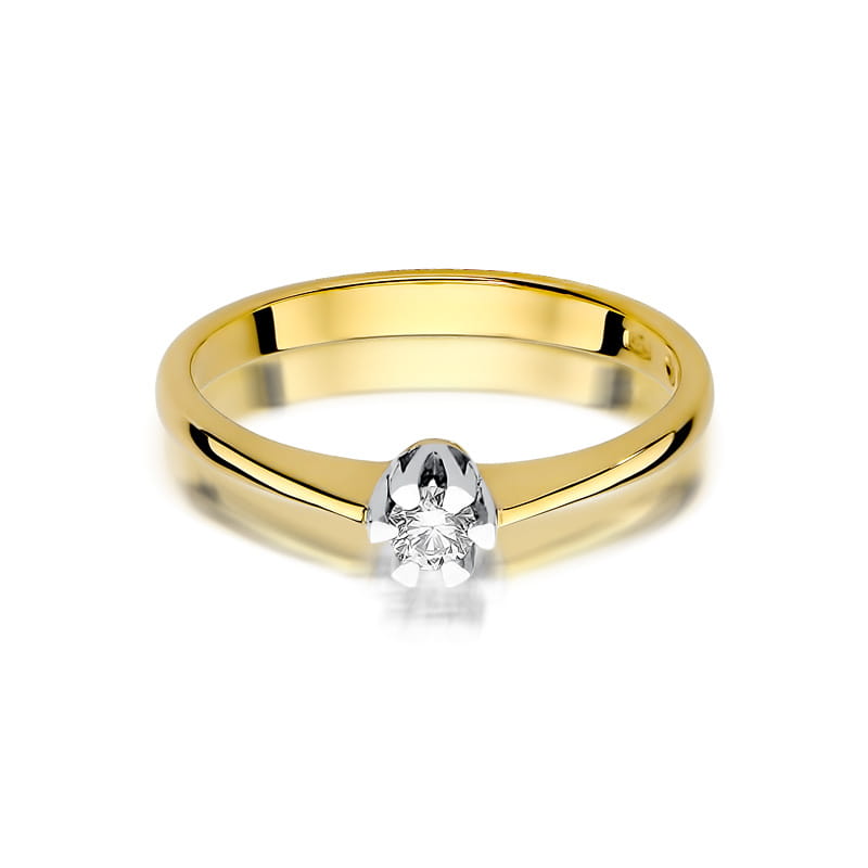 W319 Diamantový prsteň 0,10ct žlté zlato Au 585/1000 - 1