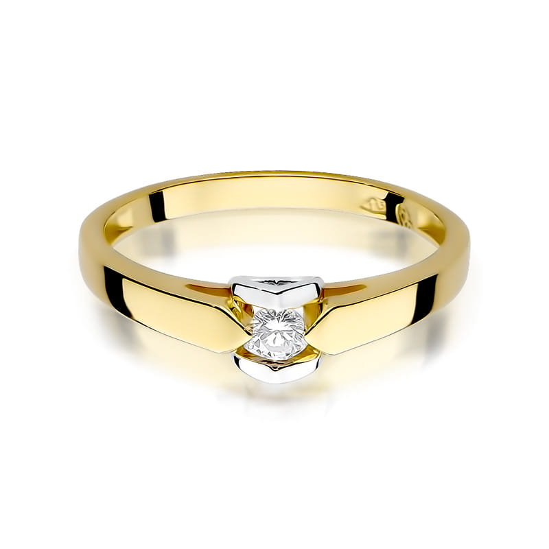W320 Diamantový prsteň 0,04ct žlté zlato Au 585/1000 - 1