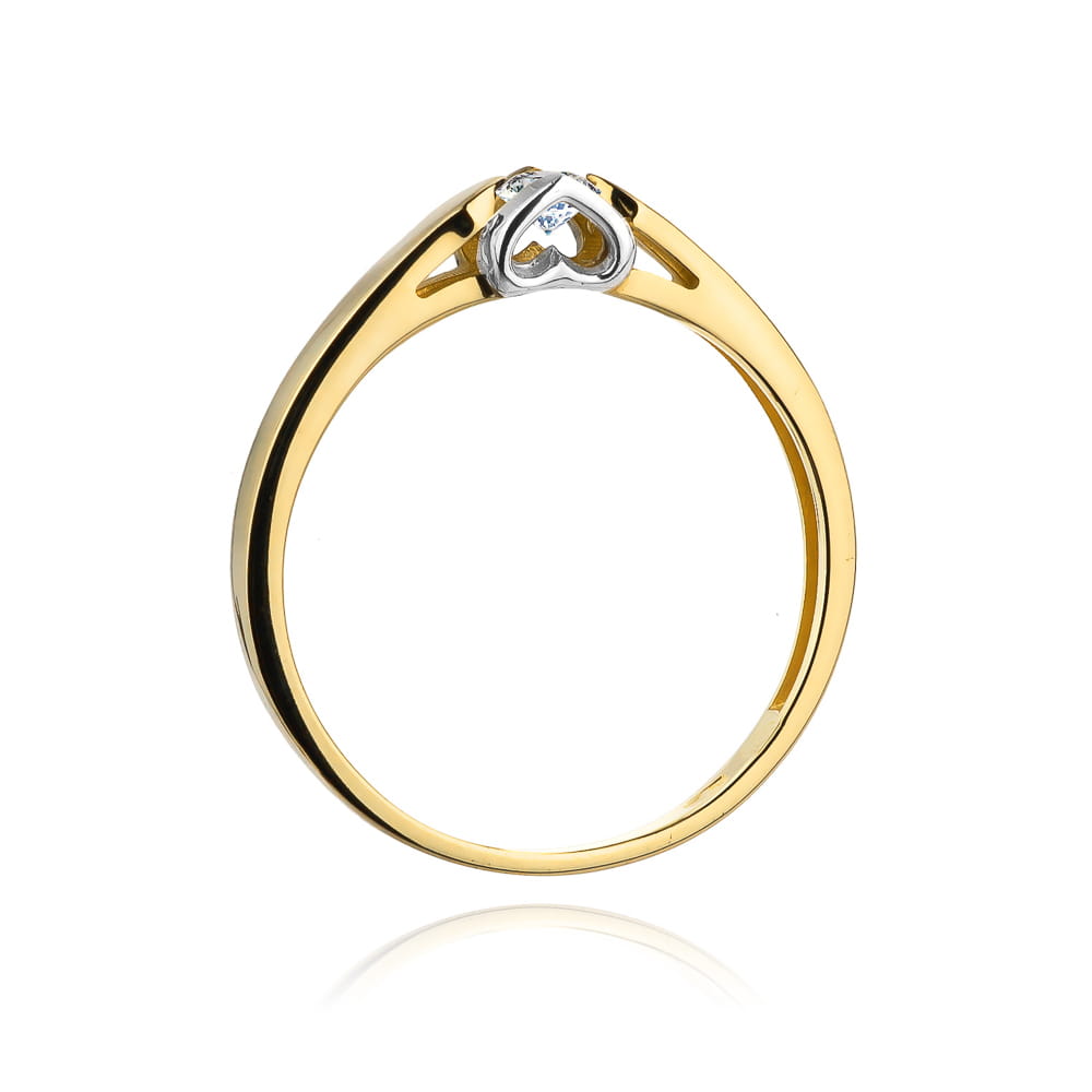 W320 Diamantový prsteň 0,04ct žlté zlato Au 585/1000 - 2