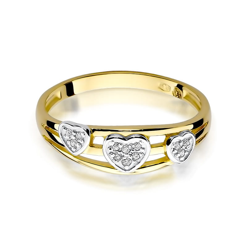 Prsteň W325 s diamantmi, žlté zlato Au 585/1000 - 1