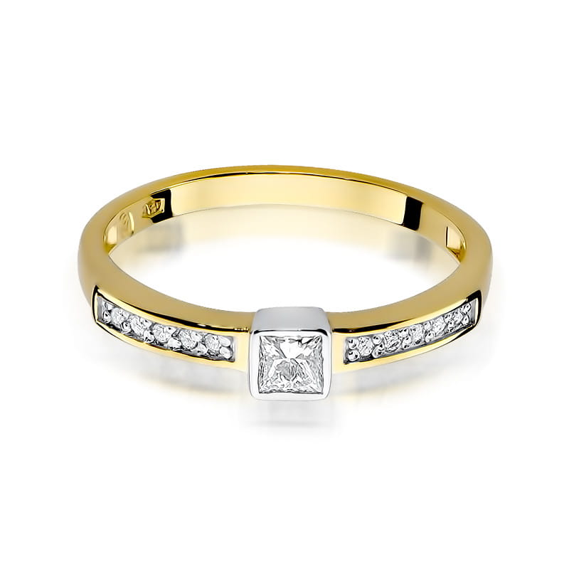 W327 Diamantový prsteň 0,15ct žlté zlato Au 585/1000 - 1
