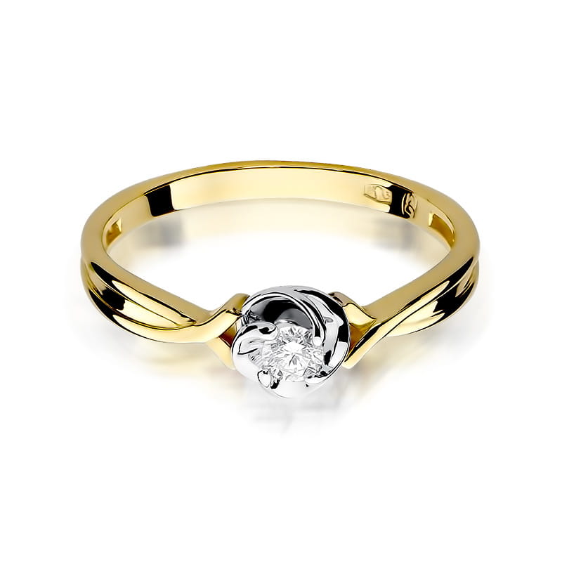 W329 Diamantový prsteň 0,10ct žlté zlato Au 585/1000 - 1