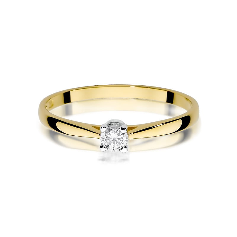 W335 Diamantový prsteň 0,15ct žlté zlato Au 585/1000 - 1