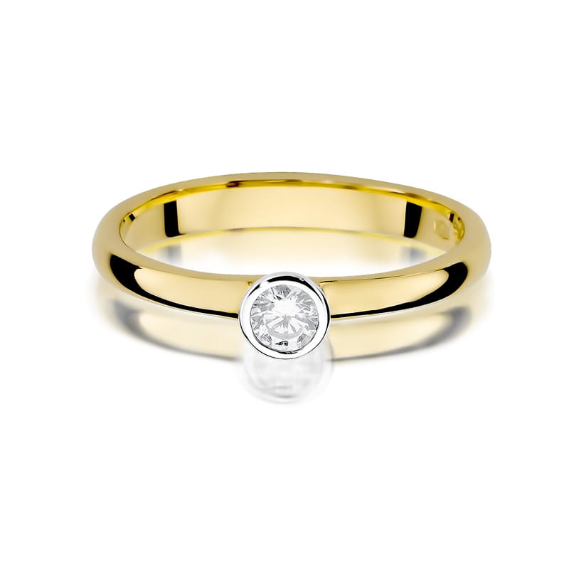 W337 Diamantový prsteň 0,15ct žlté zlato Au 585/1000 - 1