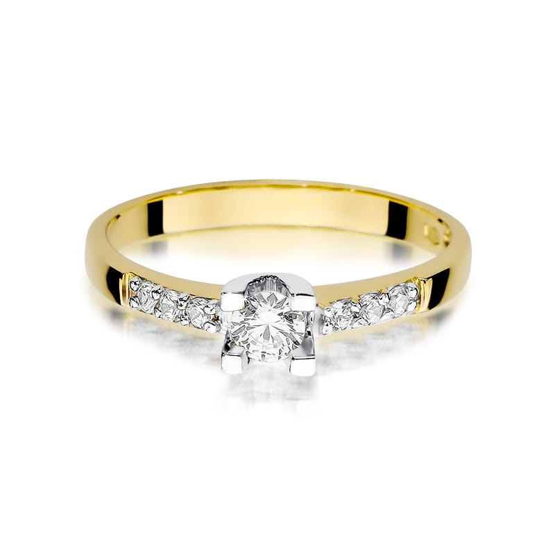 W339 Diamantový prsteň 0,25ct žlté zlato Au 585/1000 - 1