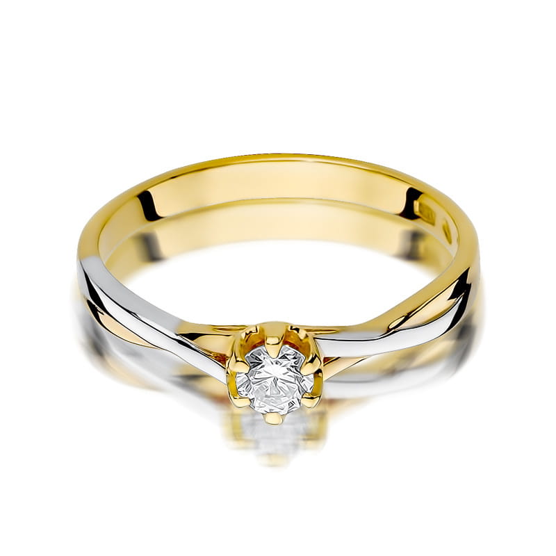 W340B Diamantový prsteň 0,23ct žlté zlato Au 585/1000 - 1