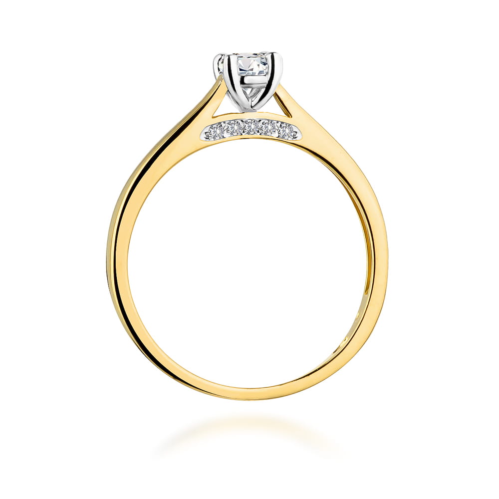 W341 Diamantový prsteň 0,25ct žlté zlato Au 585/1000 - 2