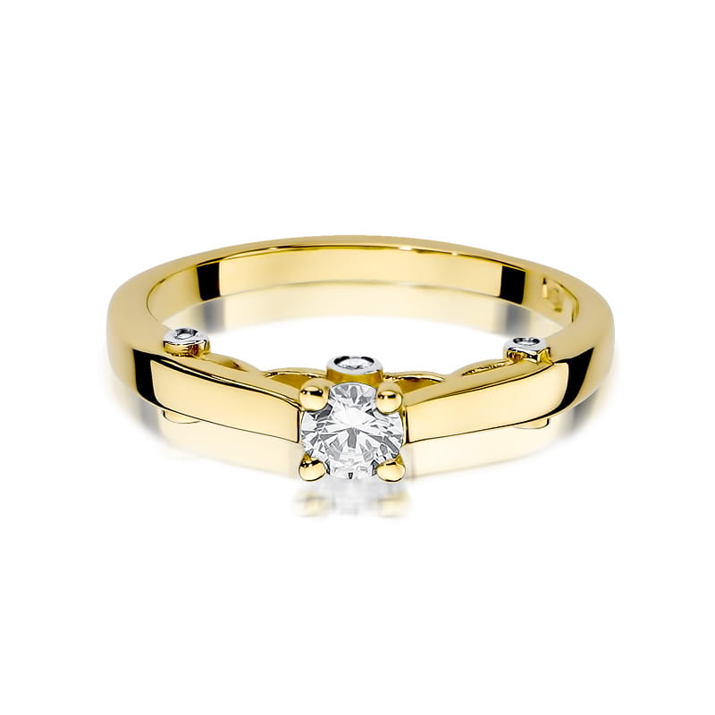 W342 Diamantový prsteň 0,23ct žlté zlato Au 585/1000 - 1