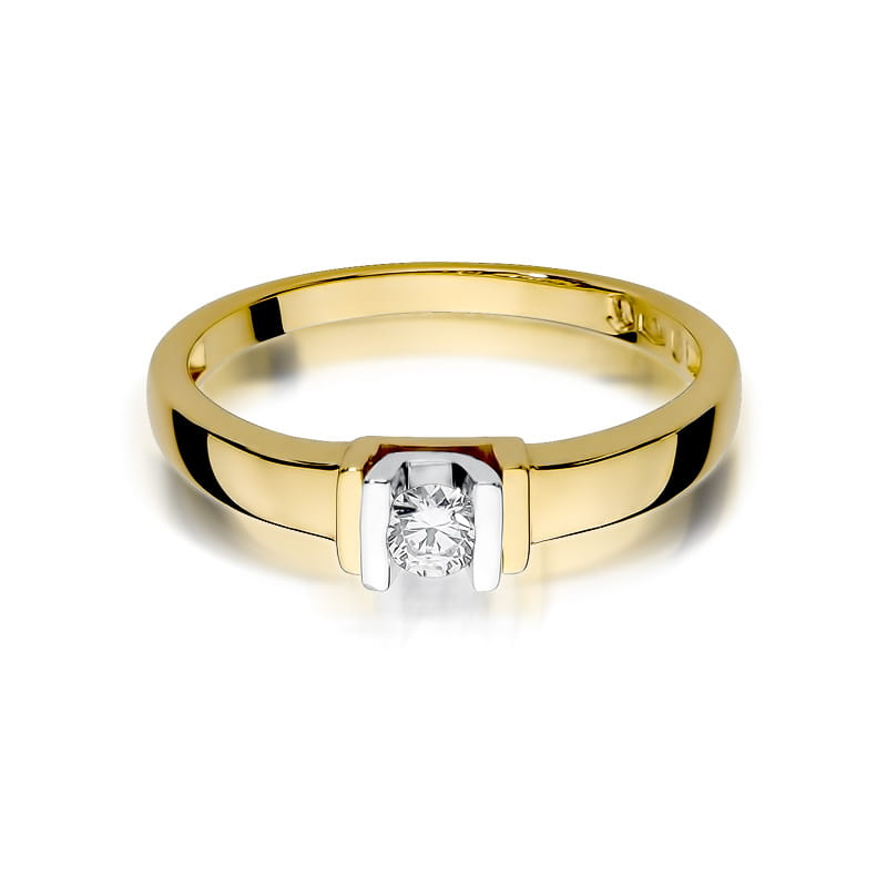 W343 Diamantový prsteň 0,10ct žlté zlato Au 585/1000 - 1