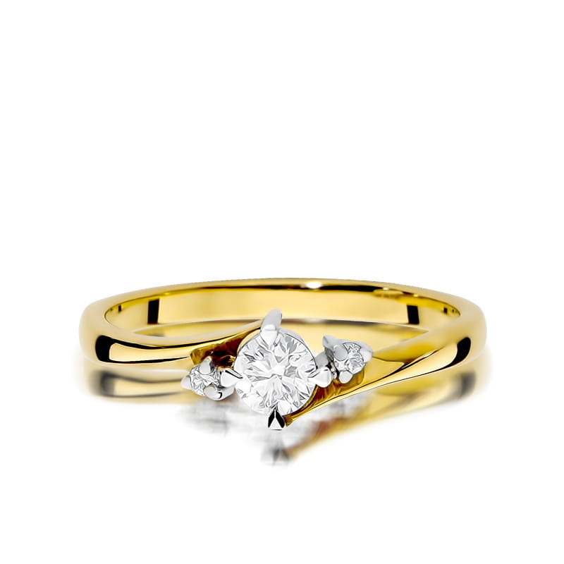 W346B Diamantový prsteň 0,25ct žlté zlato Au 585/1000 - 1