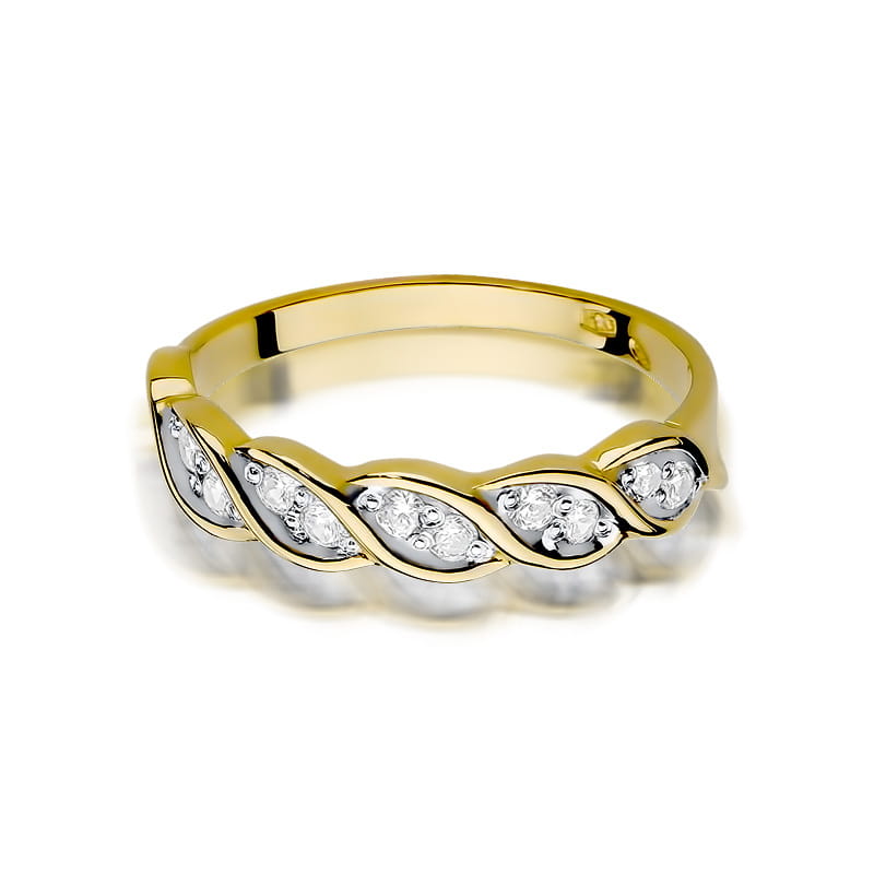 Prsteň W349 s diamantmi, žlté zlato Au 585/1000 - 1