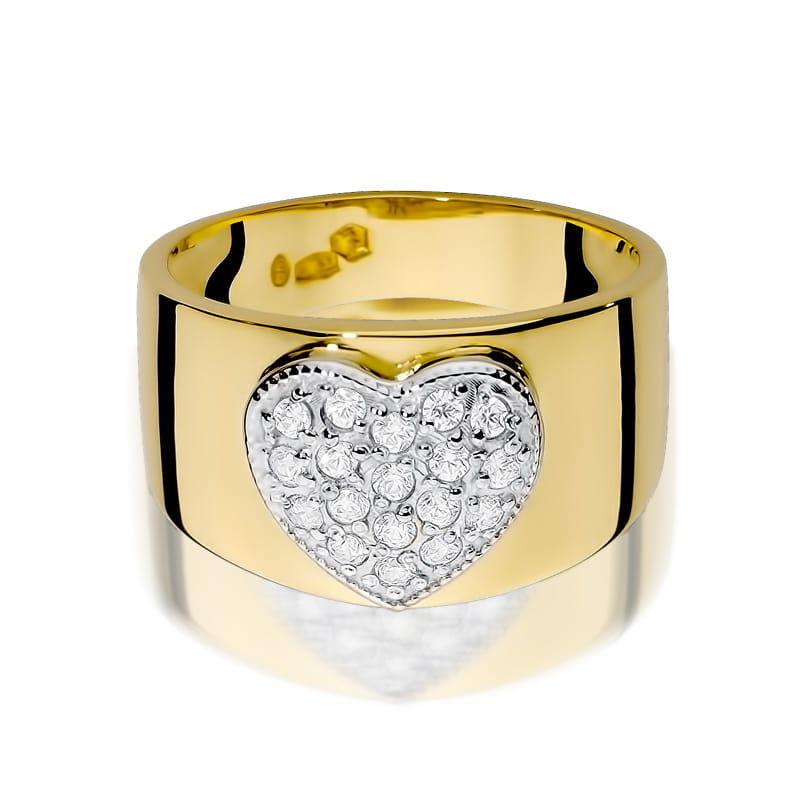 Prsteň W352 s diamantmi, žlté zlato Au 585/1000 - 1