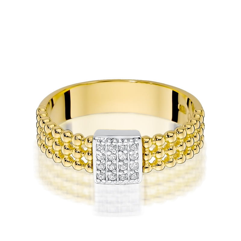 Prsteň W353 s diamantmi, žlté zlato Au 585/1000 - 1