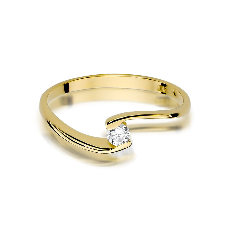 W366 Diamantový prsteň 0,09ct žlté zlato Au 585/1000 - 1