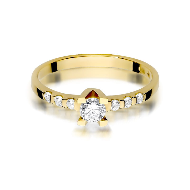 W368 Diamantový prsteň 0,25ct žlté zlato Au 585/1000 - 1