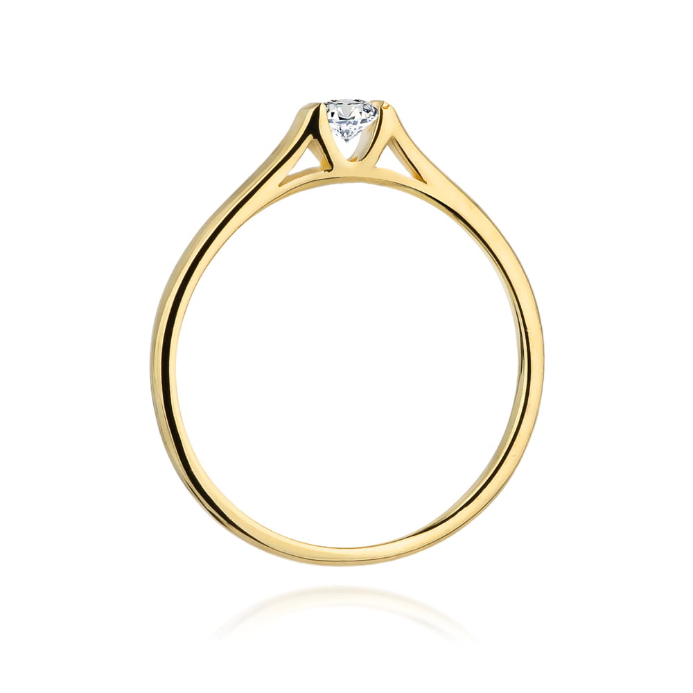 W369 Diamantový prsteň 0,15ct žlté zlato Au 585/1000 - 2