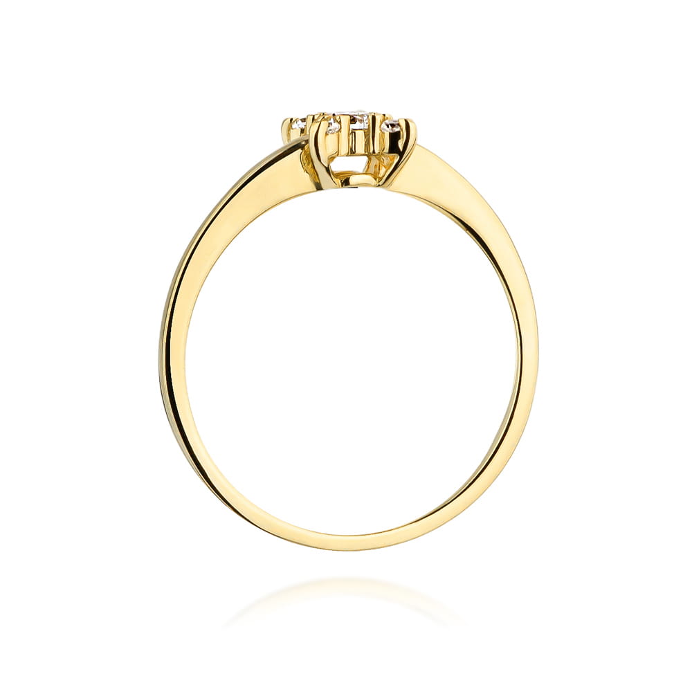 W376 Diamantový prsteň 0,13ct žlté zlato Au 585/1000 - 2