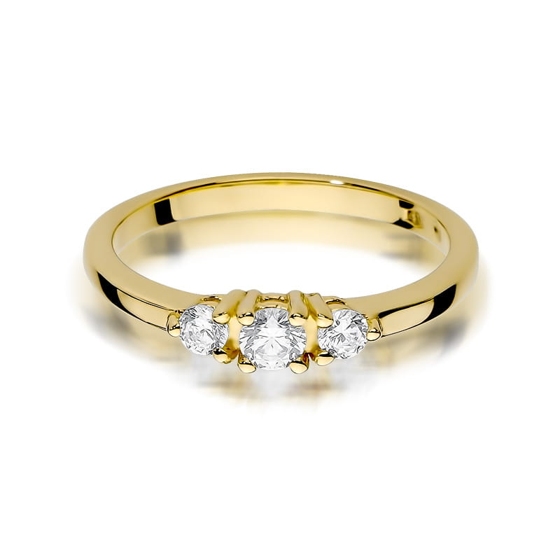 W377 Diamantový prsteň 0,15ct žlté zlato Au 585/1000 - 1