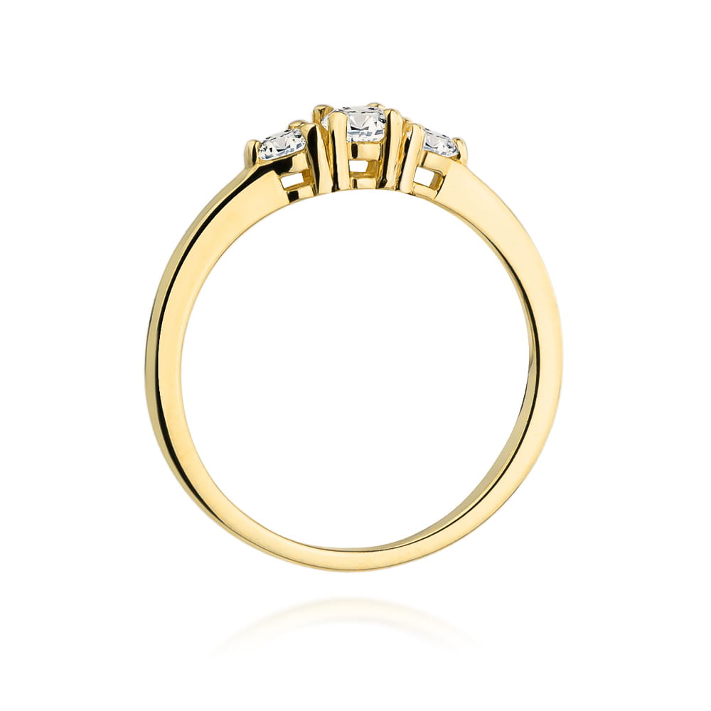 W377 Diamantový prsteň 0,15ct žlté zlato Au 585/1000 - 2